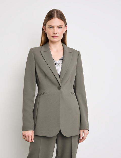 Fitted Blazer Made Of Elegant Fabric In Brown Gerry Weber