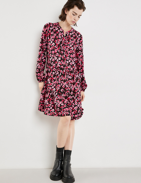 taifun - A-Linien-Kleid mit Floral-Print Pink 44/L