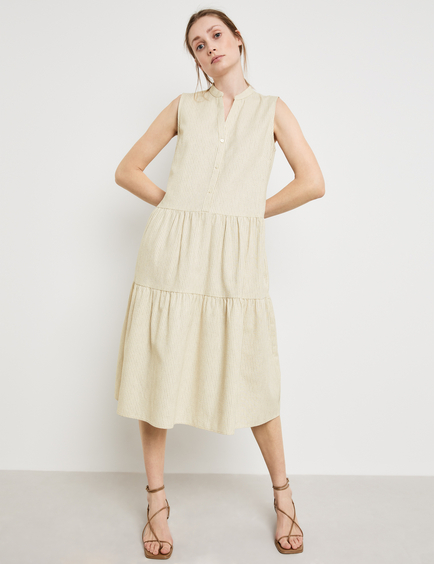 Summer dress in a cotton/linen blend in Beige | GERRY WEBER