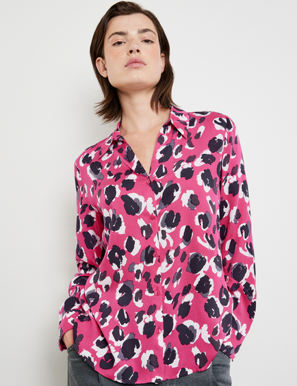 Bluse WEBER mit Animal-Print in GERRY Pink |