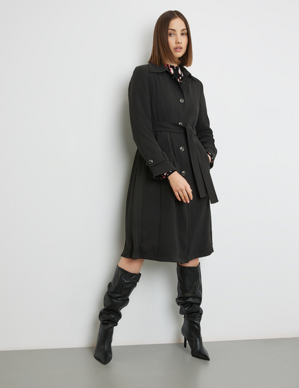 Black shop pleated coat