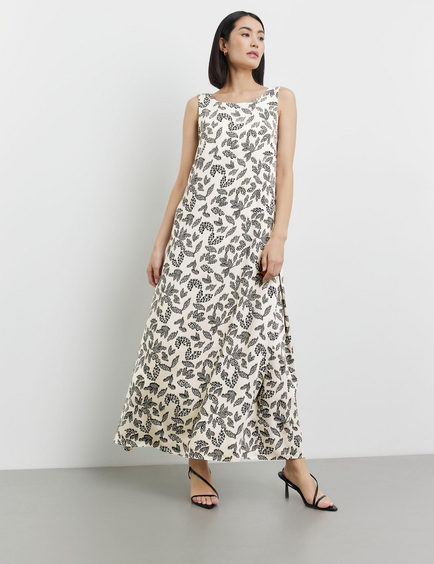 Mouwloze maxi jurk met rugdecollete in Beige TAIFUN