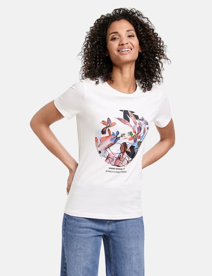 T-shirt with a front print in White WEBER