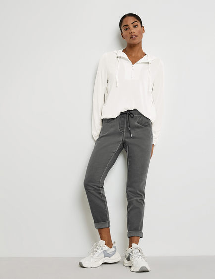 7/8-length trousers with a cold dye effect, Lounge Trousers TS in
