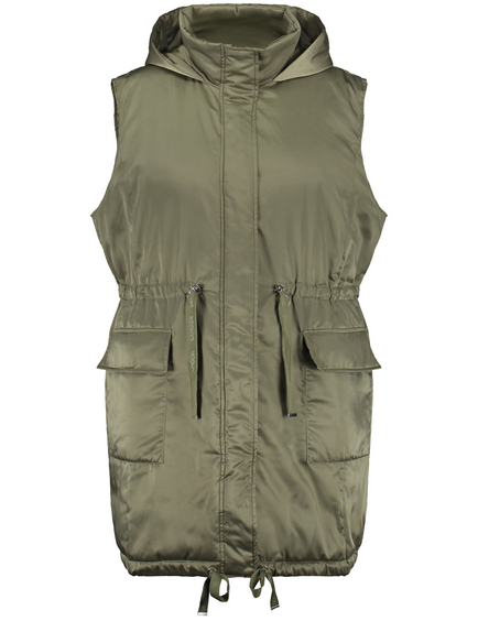 army green vest with hood