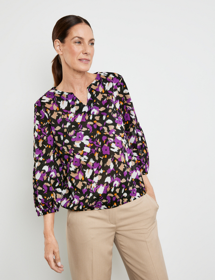 Patterned blouse deals