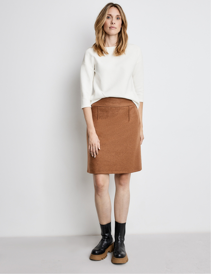 brown knee skirt