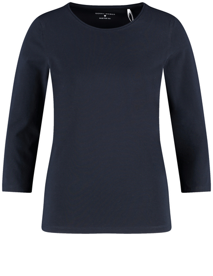 3/4 Arm Shirt mit Satinblende
