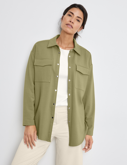 khaki green shacket