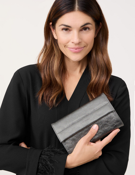 Elegant clutch with a shoulder strap in Silver GERRY WEBER