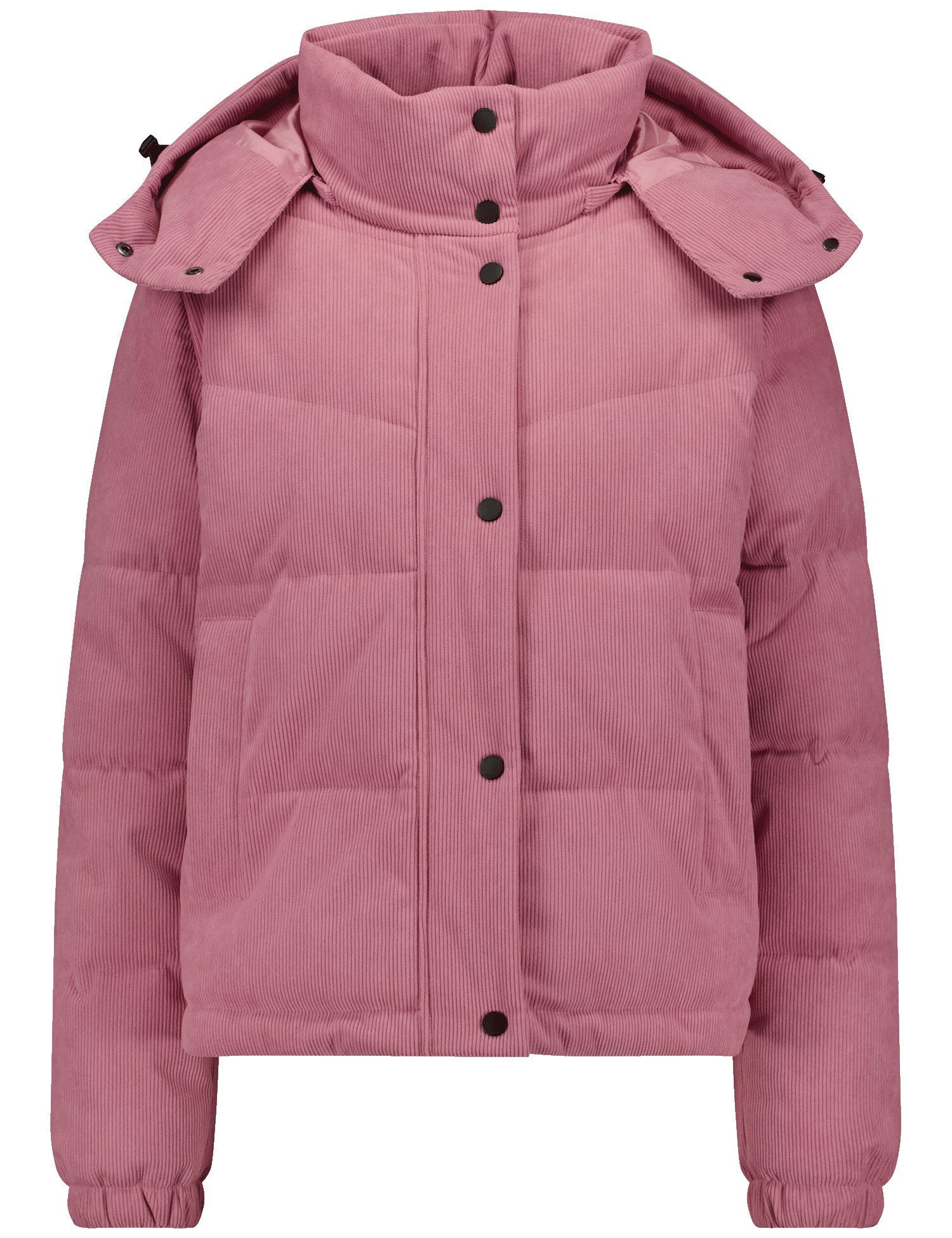 TAIFUN Damen Steppjacke aus Cord 58cm Langarm Stehkragen Reißverschluss|Druckknopfverschluss Pink, 46