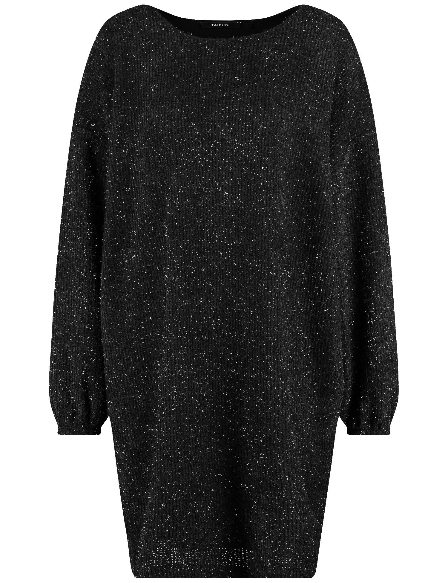 TAIFUN Damen Kurzes Kleid mit Glitzer-Effekt Schwarz, 40