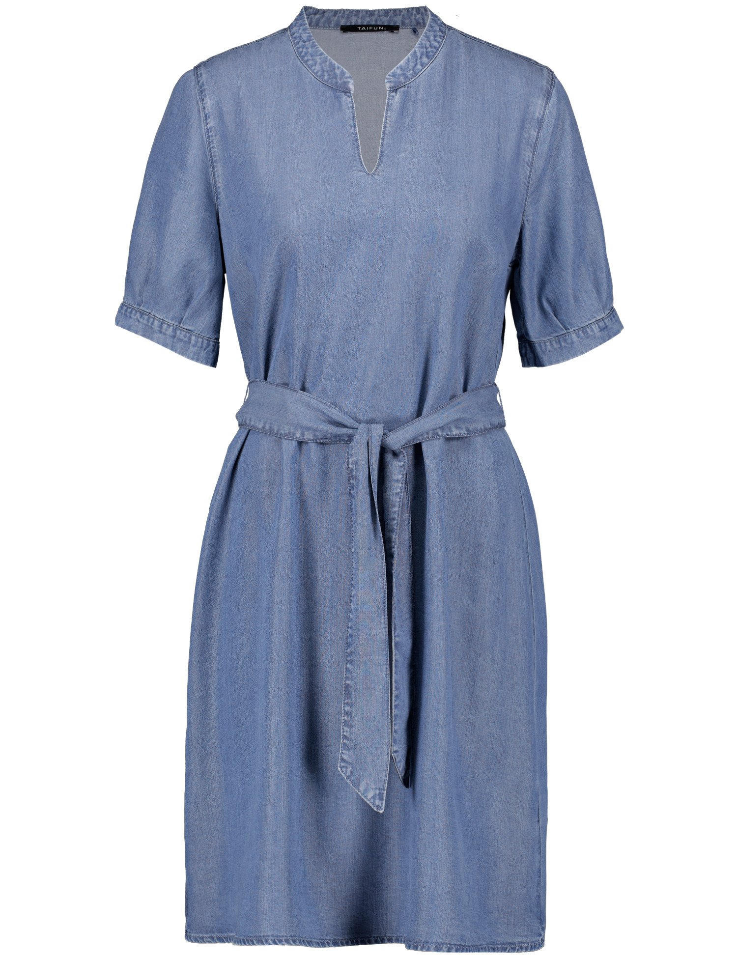 TAIFUN Damen Sommerkleid aus Lyocell in Jeans-Optik Blau, 44