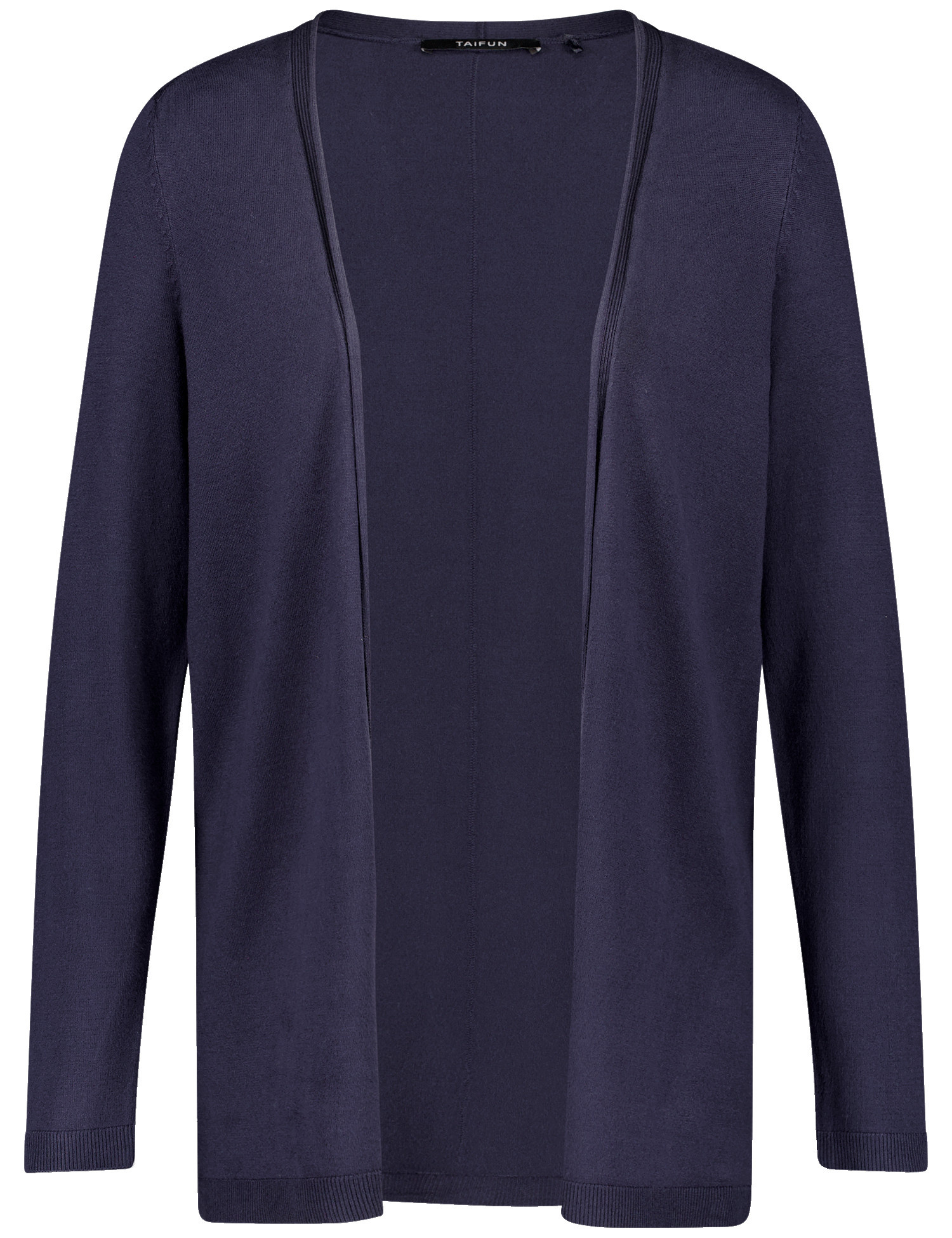 TAIFUN Damen Offener Cardigan aus Feinstrick Langarm Viskose, Blau, 48