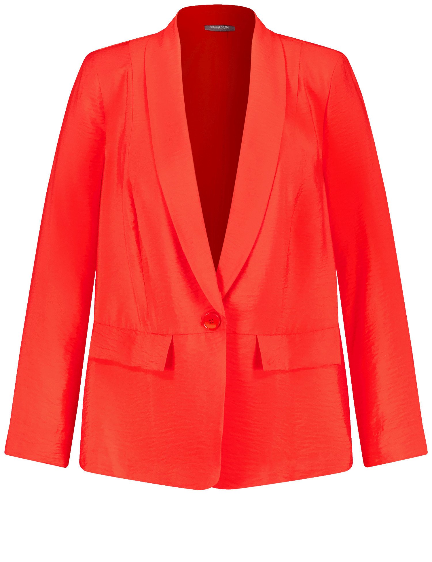 SAMOON Damen Leichter Blazer Viskose 68 cm cm Rot, 42