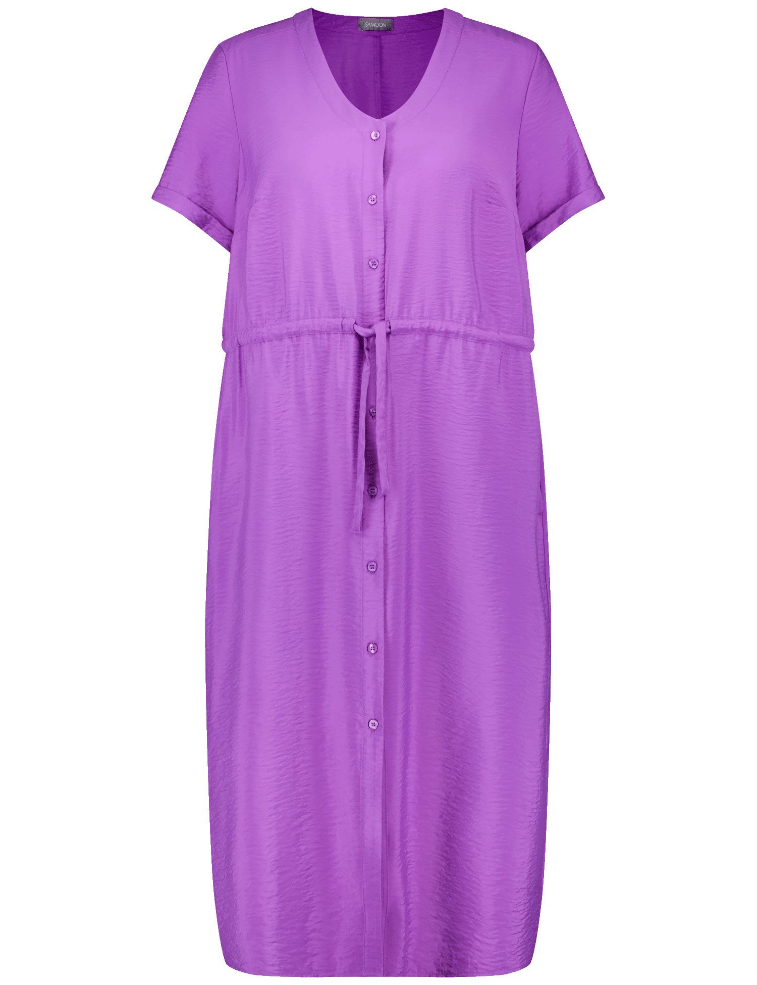 SAMOON Damen Sommerkleid in Midilänge Viskose Lila, 44