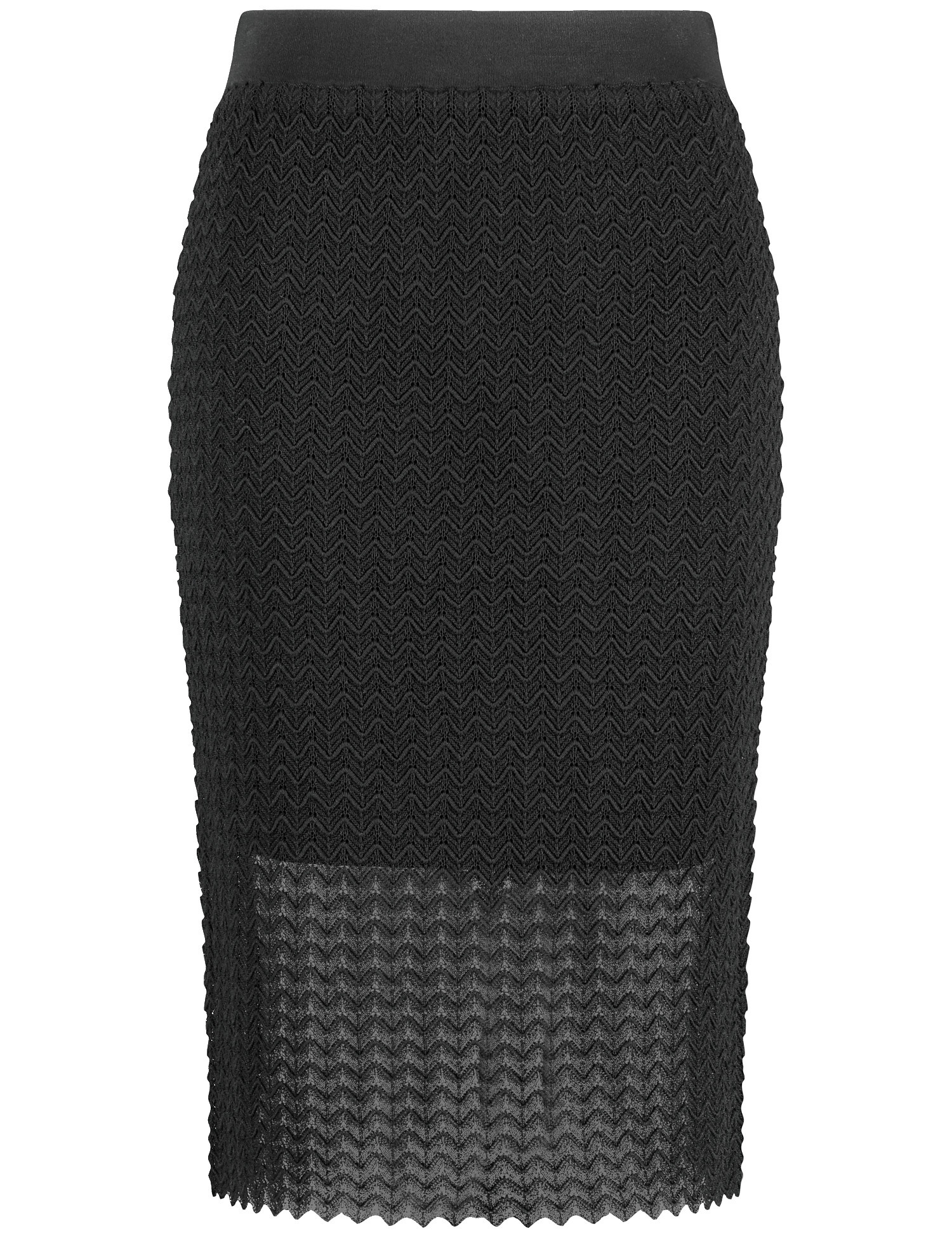 SAMOON Damen Figurbetonter Strickrock mit Struktur 72cm Viskose Schwarz, 50