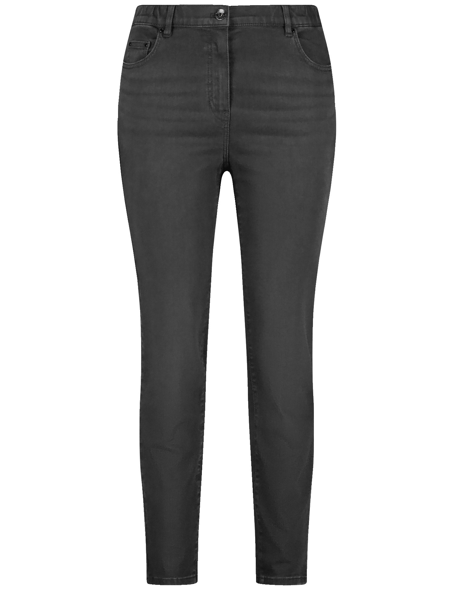 SAMOON Damen 5-Pocket Jeans Betty Baumwolle Normale Leibhöhe Schwarz, 44