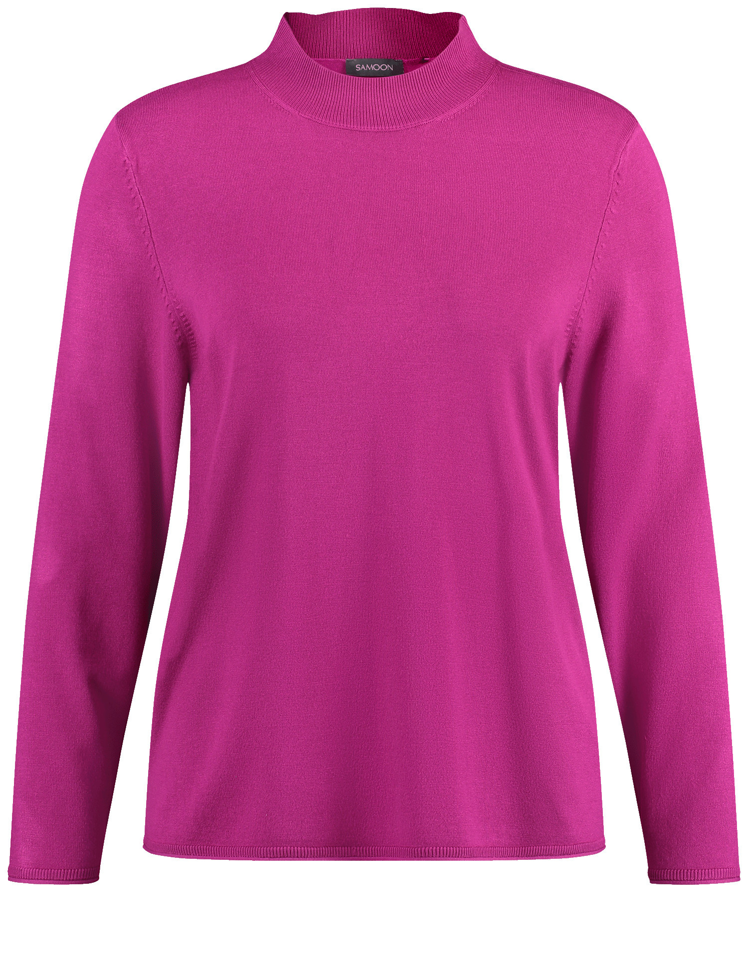 SAMOON Damen Feinstrick Pullover mit Turtleneck Langarm Viskose, Pink, 52