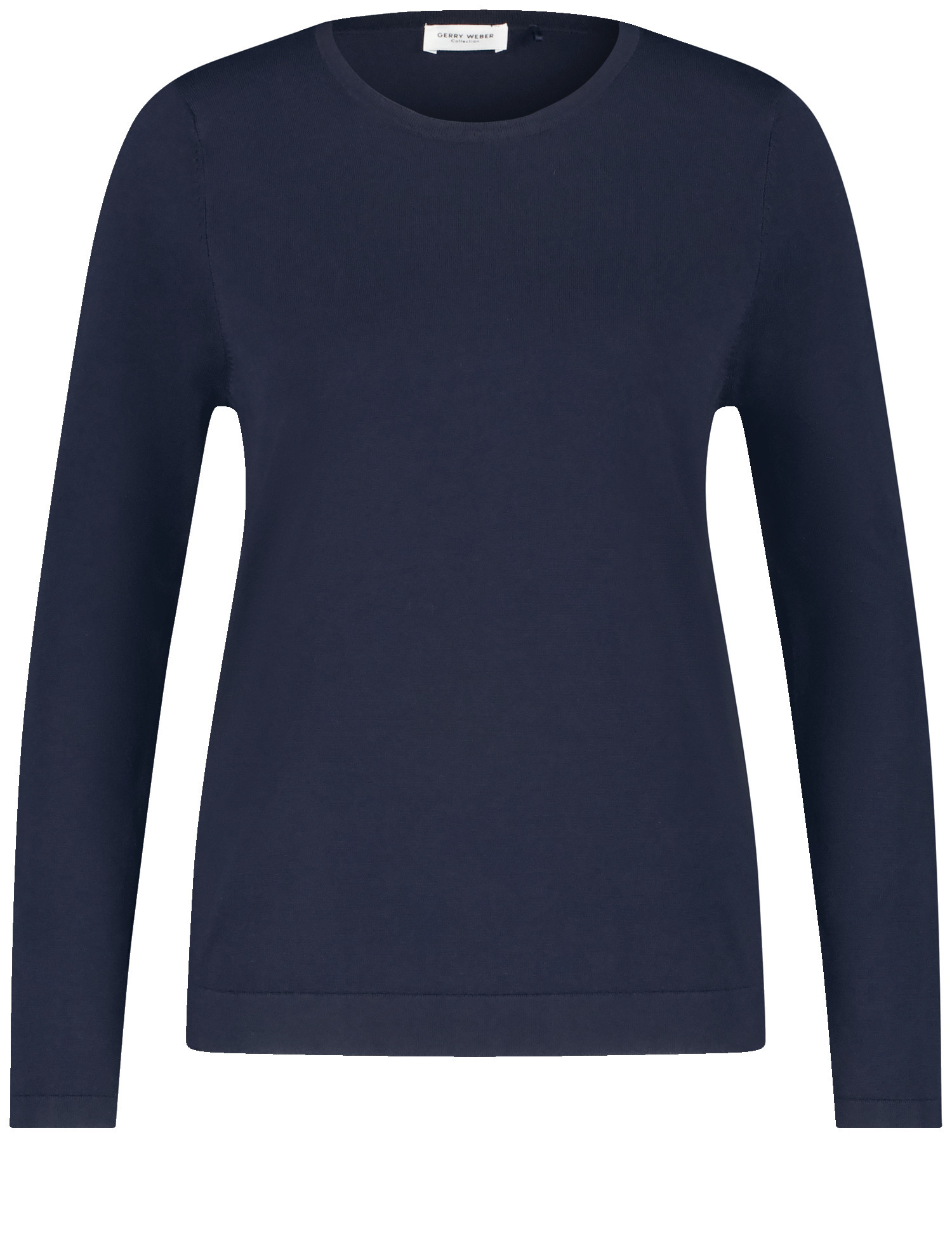 GERRY WEBER Damen Softer Pullover aus Feinstrick Langarm Viskose, Blau, 34