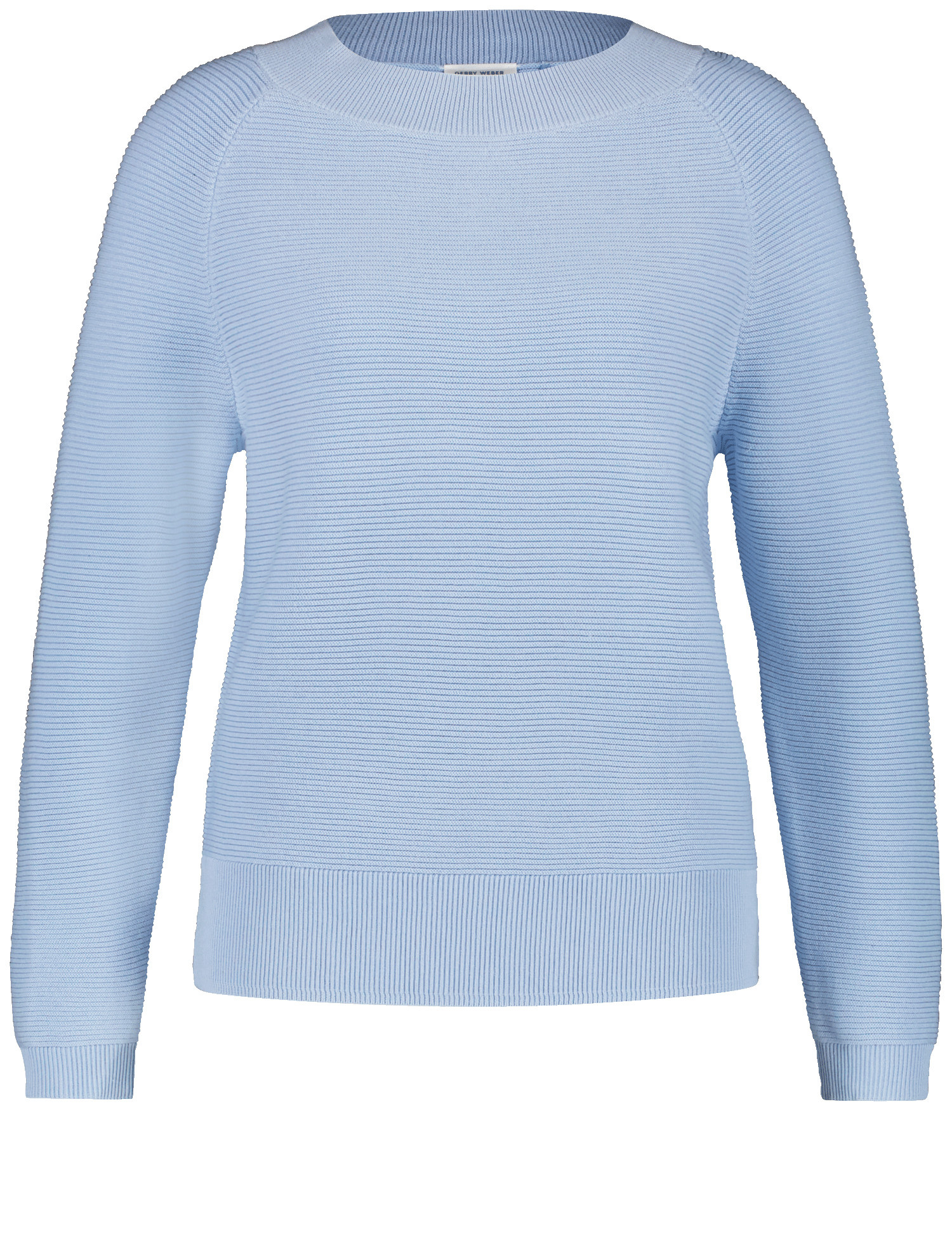 GERRY WEBER Damen Pullover mit Raglanarm und Struktur-Strick Langarm|Raglanarm Baumwolle, Blau, 44