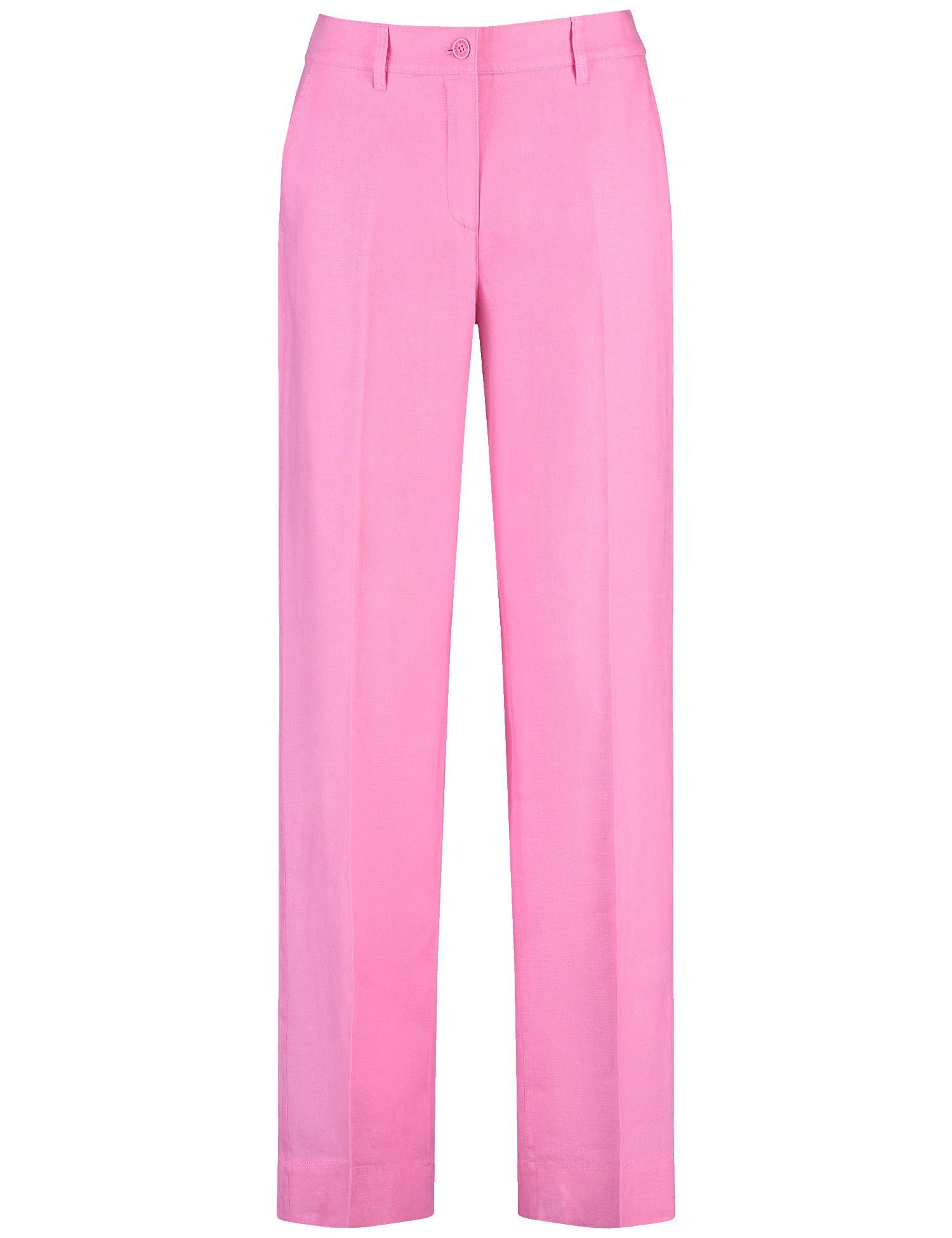 GERRY WEBER Damen Leinenhose MIR꞉JA WIDE LEG mit Dehnbund Hohe Leibhöhe|Mit Gürtelschlaufen Pink, 42