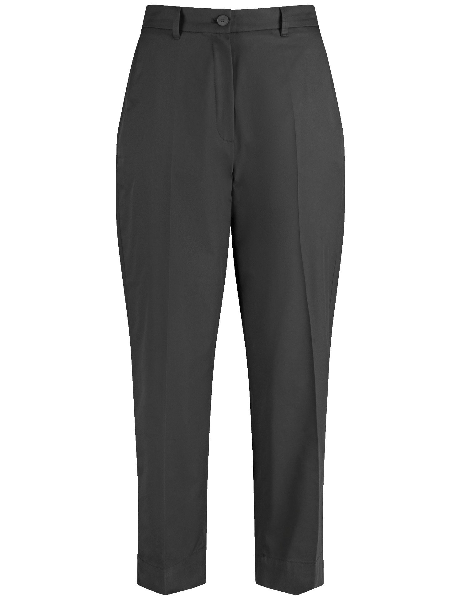 GERRY WEBER Damen Elegante Hose KIR꞉STY CITYSTYLE Baumwolle Mittlere Leibhöhe Schwarz, 38