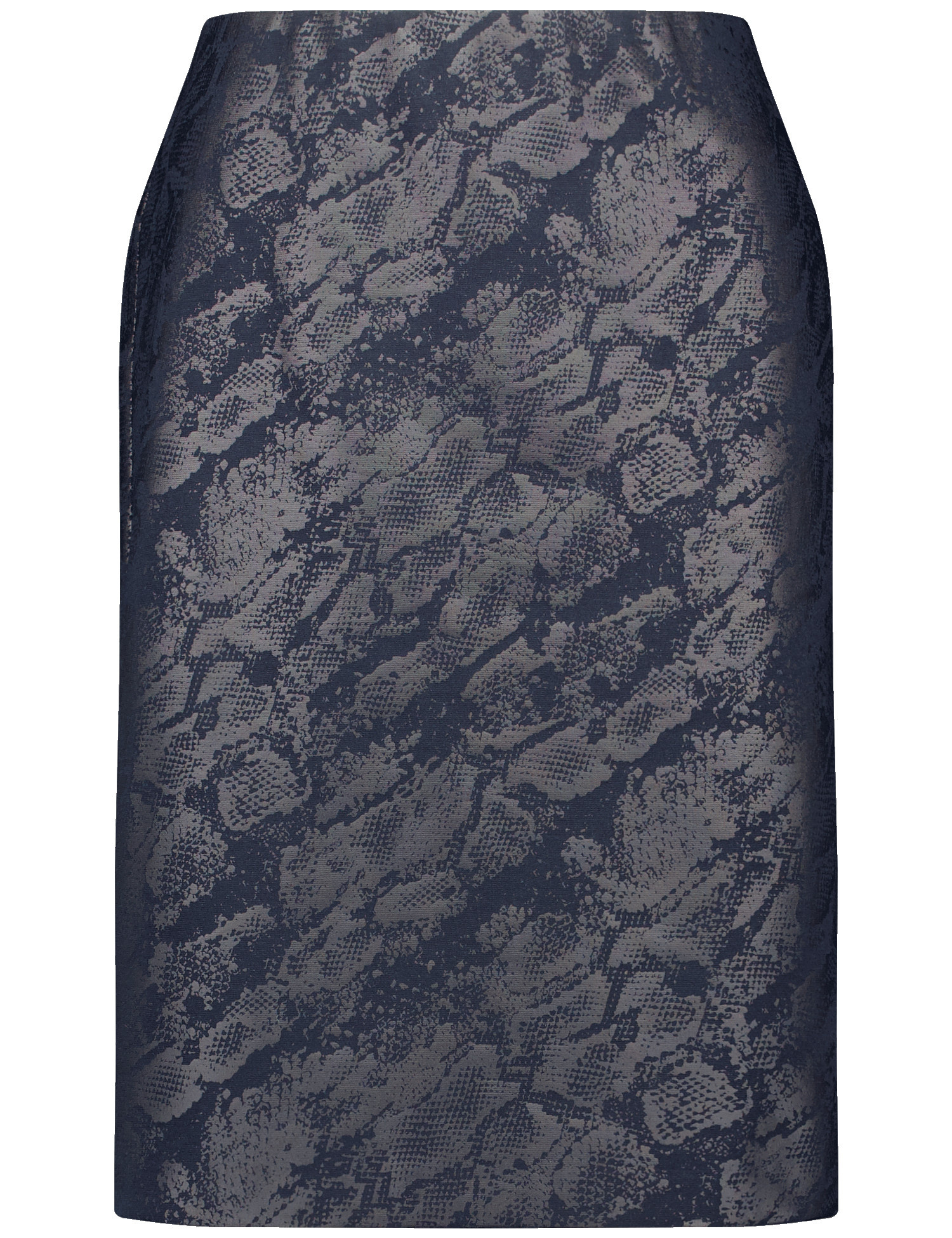 GERRY WEBER Damen Bleistiftrock mit dezentem Schlangendessin, Blau Animal-Print, 38