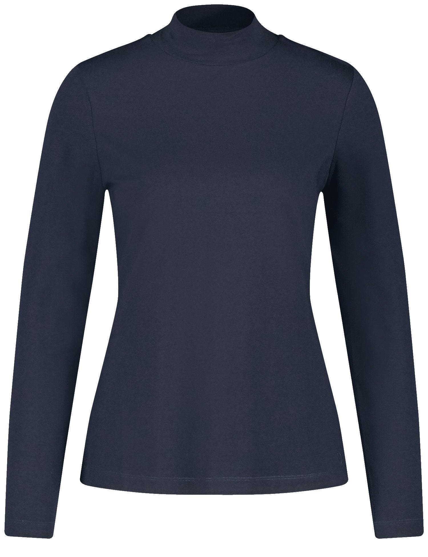 GERRY WEBER Damen Langarmshirt aus Jersey mit Turleneck 64cm Turtleneck Modal, Blau, 36