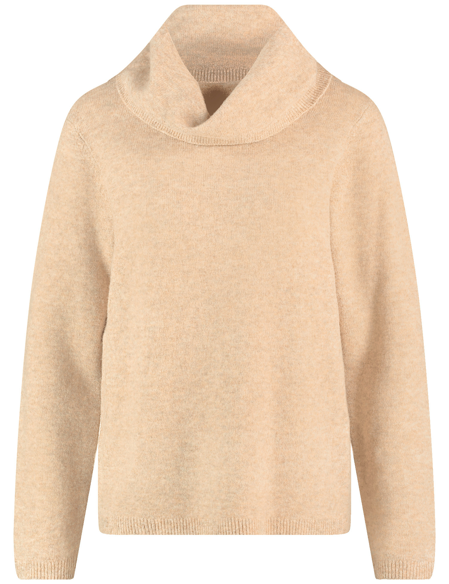 GERRY WEBER Damen Kuscheliger Rollkragenpullover Langarm Polyamid, Beige, 44