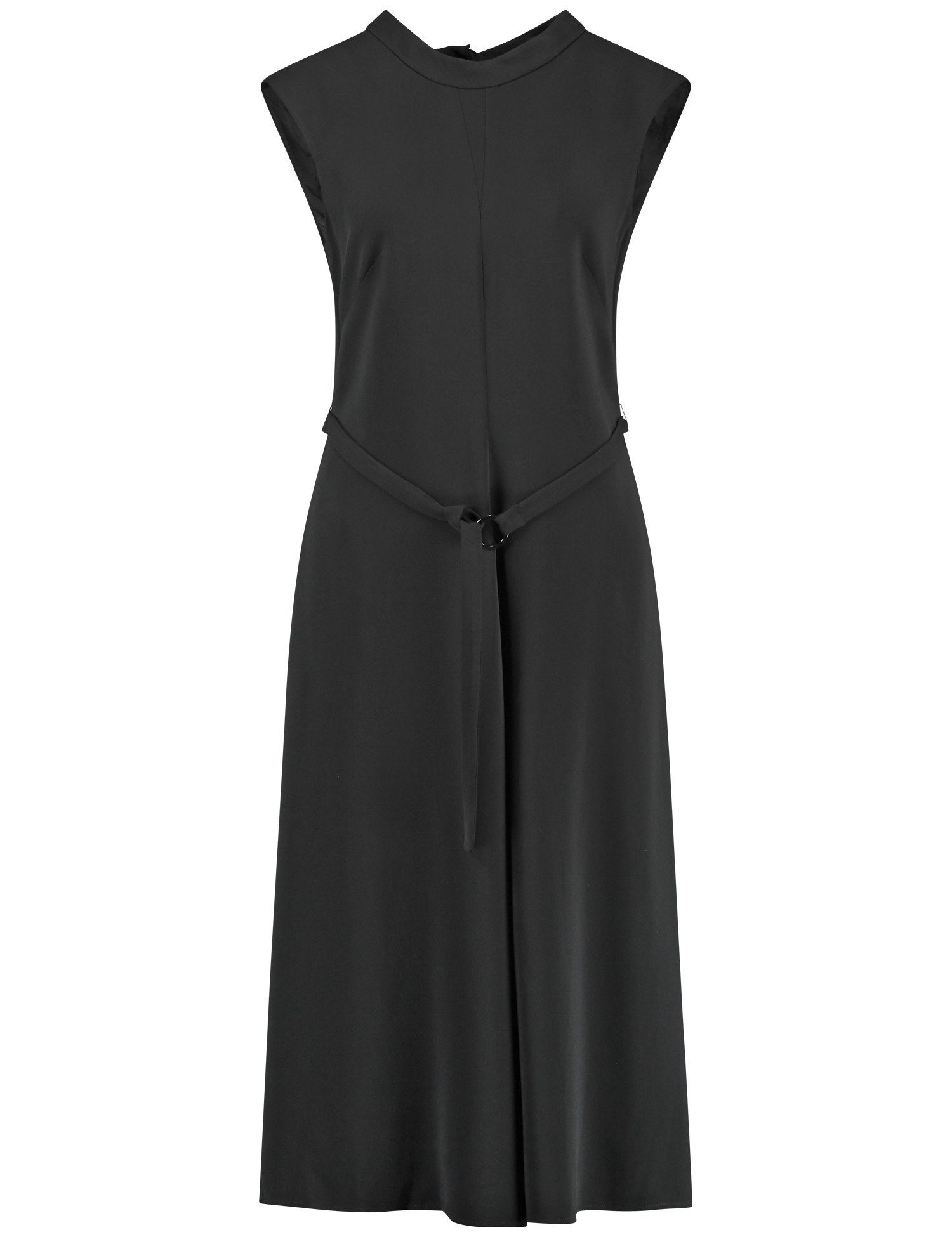 GERRY WEBER Damen Fließendes Kleid mit Bindebändern Schwarz, 36