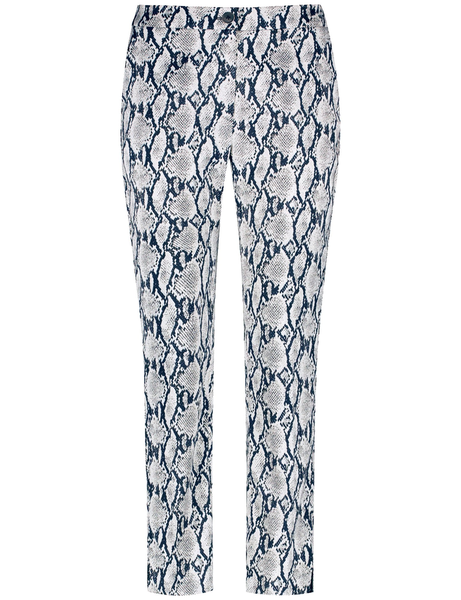 GERRY WEBER Damen 7/8 Hose mit Schlangendessin Mittlere Leibhöhe Blau, 40