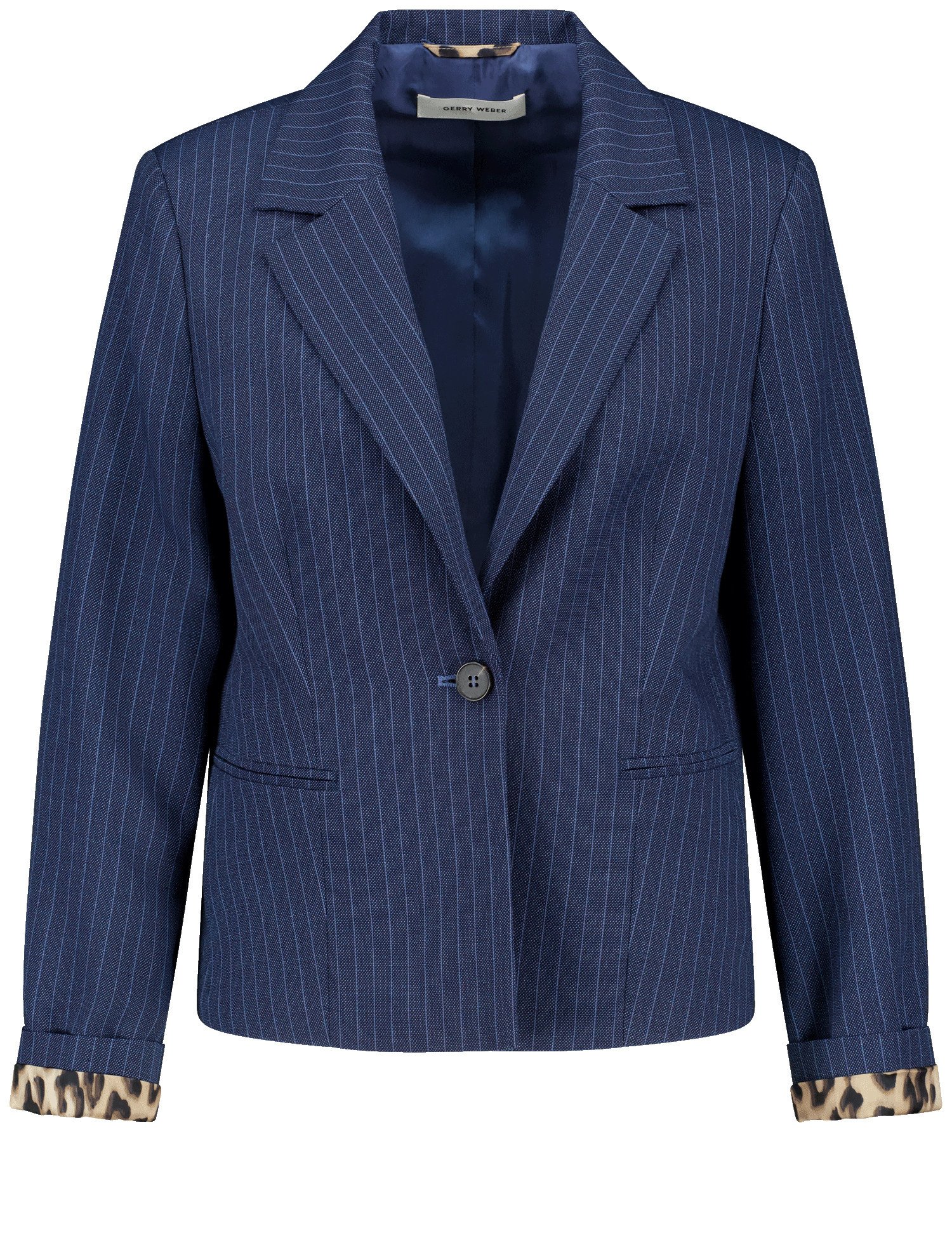 GERRY WEBER Damen Taillierter Blazer mit feinen Streifen 56 cm cm Blau, 48