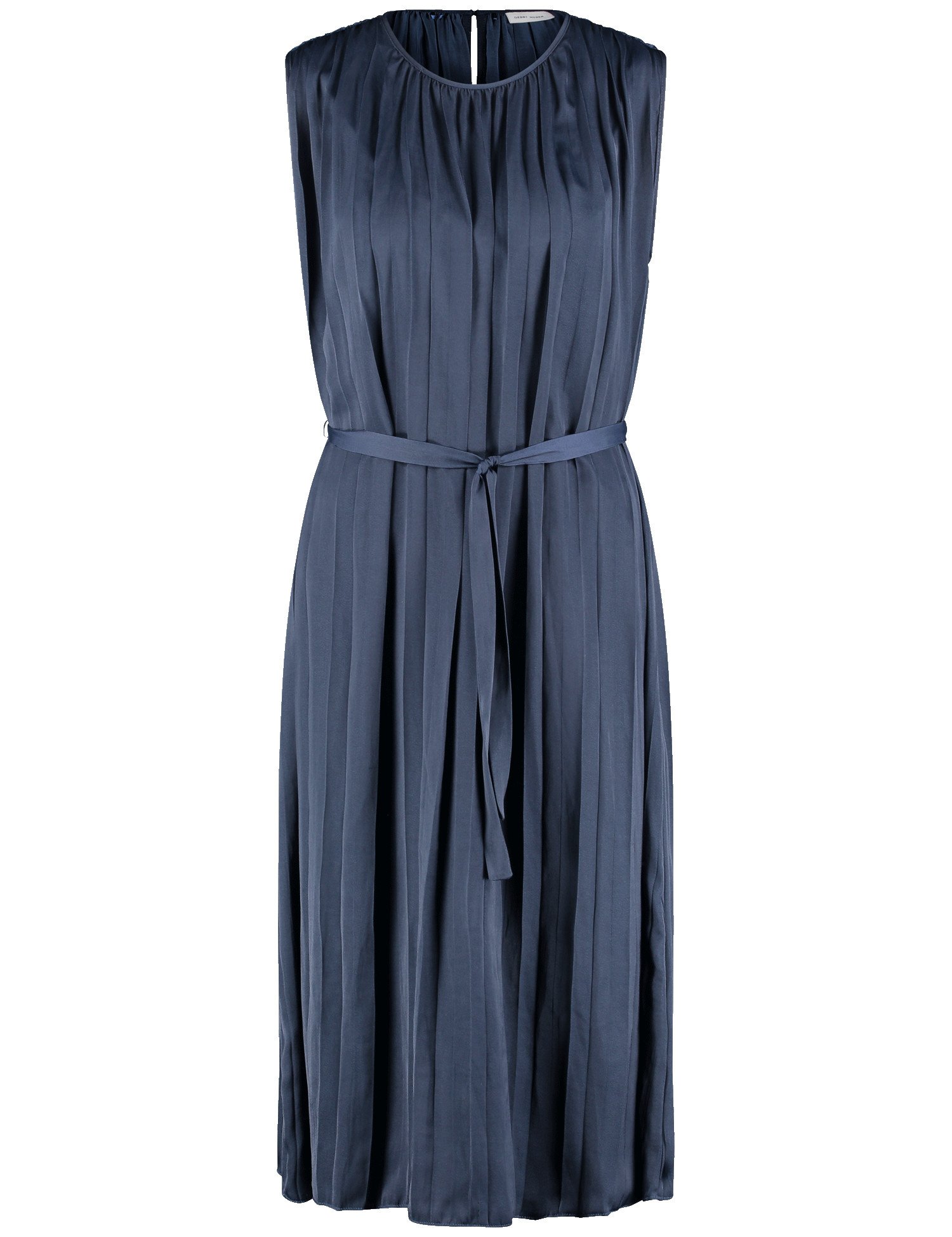 GERRY WEBER Damen Fließendes Plisseekleid mit Taillenband Blau, 40