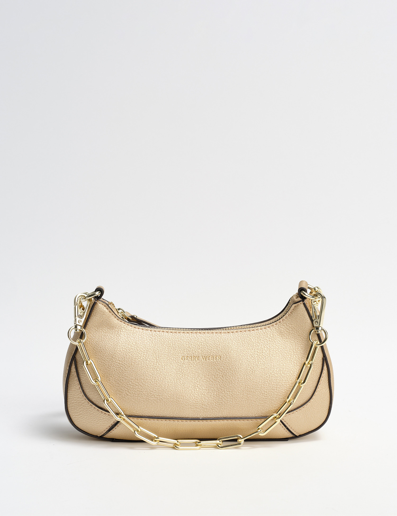 GERRY WEBER Damen Kleine Handtasche mit Kettenriemen Polyurethan unifarben Tasche Gold, OneSize