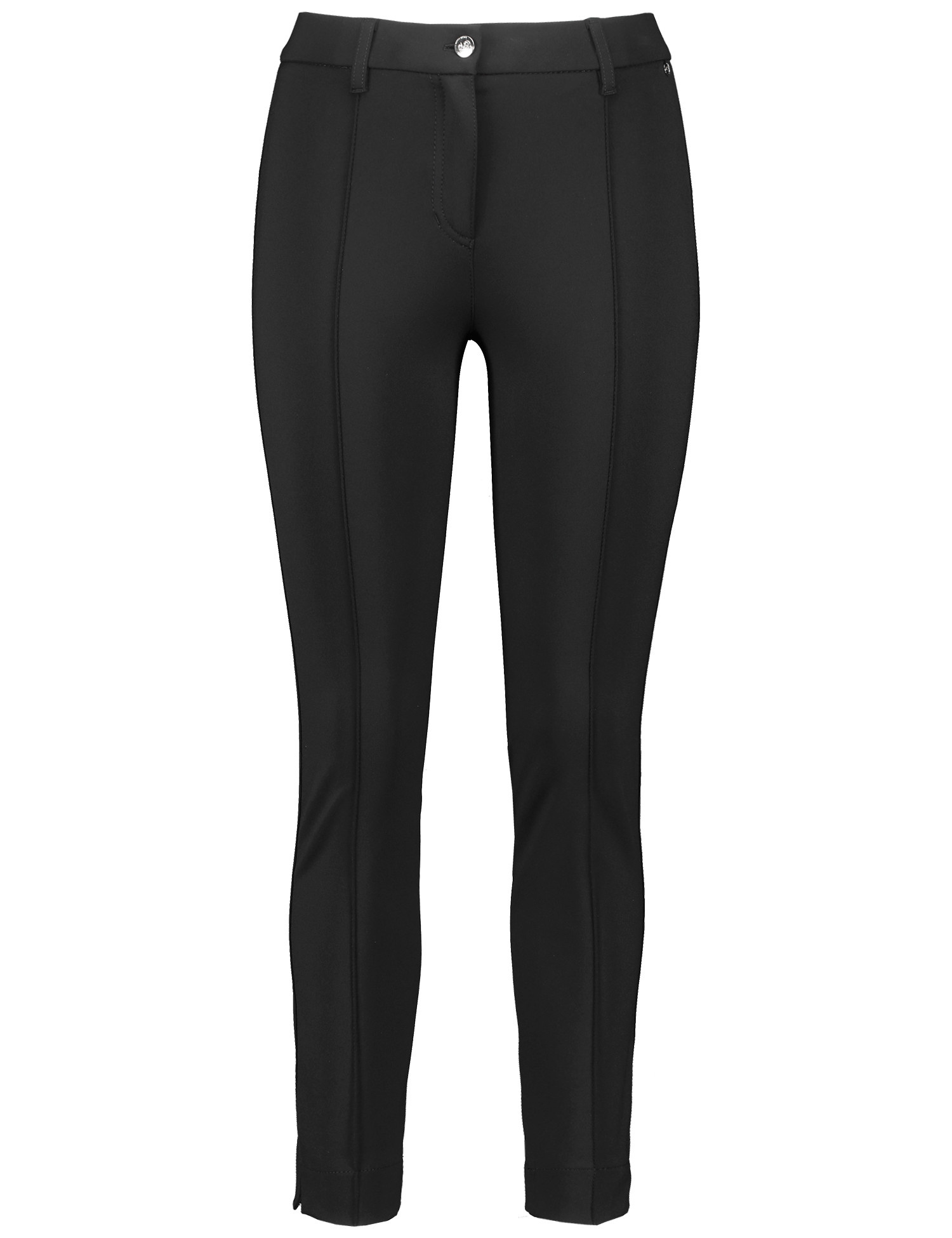 GERRY WEBER Damen Hose aus Technostretch Polyamid Mittlere Leibhöhe Schwarz, 38