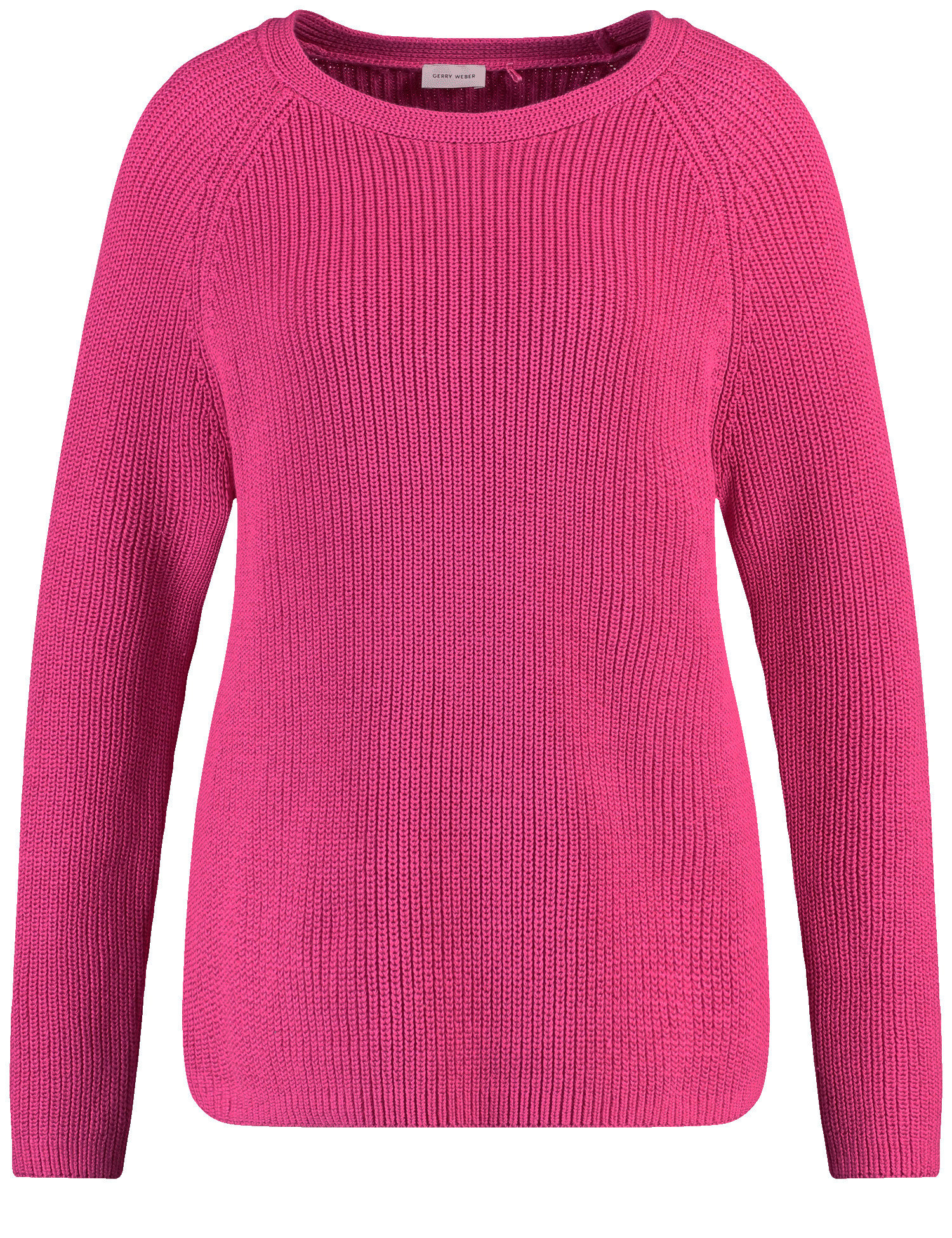 GERRY WEBER Damen Nachhaltiger Strickpullover Langarm|Raglanarm Baumwolle, Pink, 42