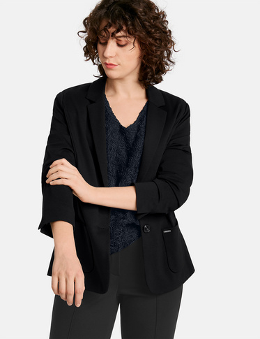 Afleiden Intensief Aanmoediging Jersey blazer, Zwart | SAMOON Plus Size