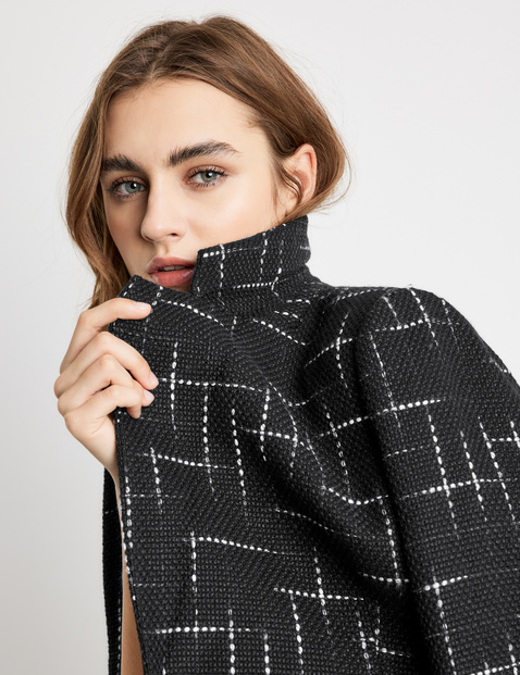 Tweed-Blazer mit Kontrast-Stitchings