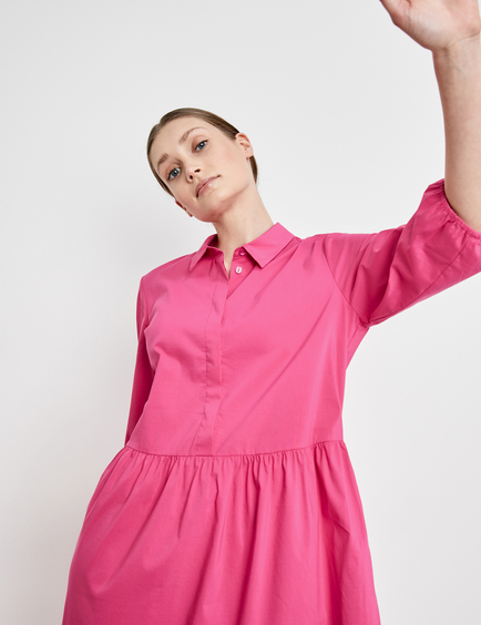 pink cotton shirt dress