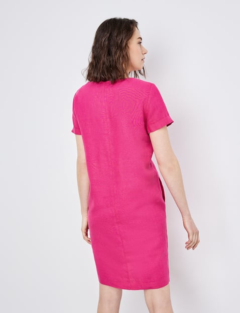 pink and blue shift dress