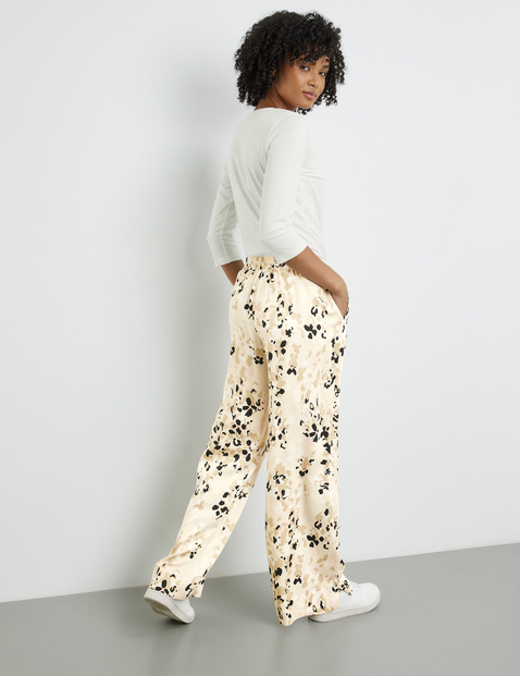 PRINTED PALAZZO TROUSERS - Black / Ecru | ZARA Australia