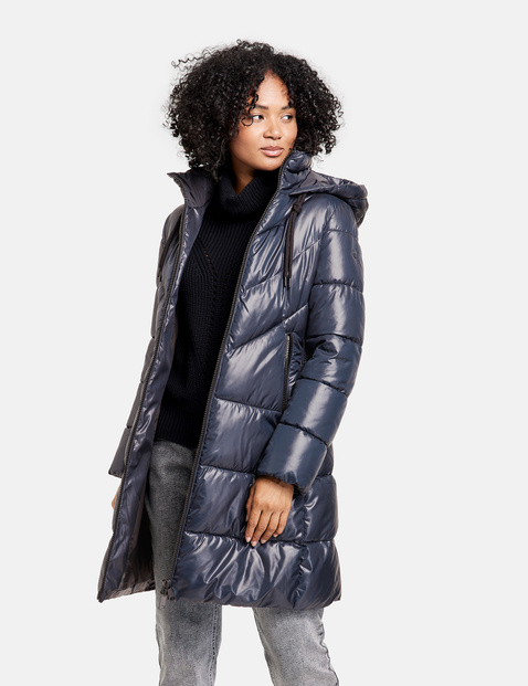 Topshop Quilted Coat blue quilting pattern casual look Fashion Coats Quilted Coats 