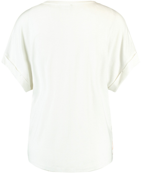 Moda Koszulki Koszulki siateczkowe Taifun Collection Siateczkowa koszulka br\u0105zowy-w kolorze bia\u0142ej we\u0142ny 