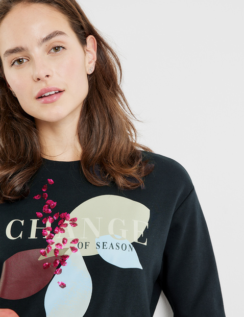 Sweatshirt mit verziertem Front-Print