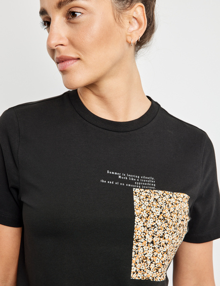 munt perzik snor T-shirt met tekst van GOTS-gecertificeerd biologisch katoen