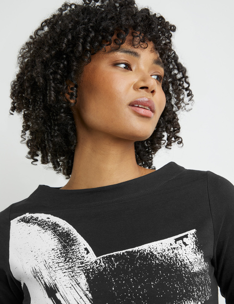 3/4 Arm Shirt mit Art-Print am Frontteil