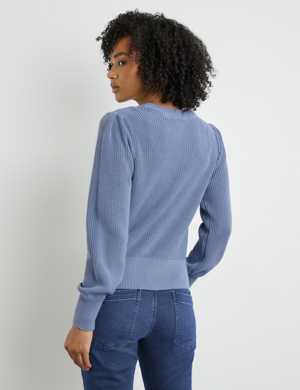 Baby Blue Pointelle Rib Knit