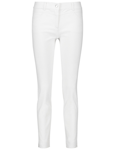 white stretch trousers