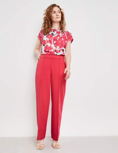 Buy Womens Slim Fit Red Color Peg Trousers at Radhella